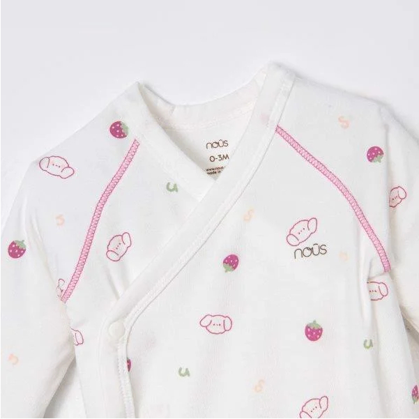 Bộ Nous bodysuit dài màu trắng in họa tiết 0M 3M 6M 9M