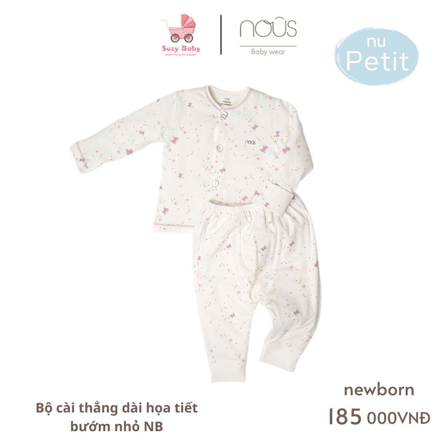 Bộ Nous cài thẳng dài newborn cho bé sơ sinh các mẫu