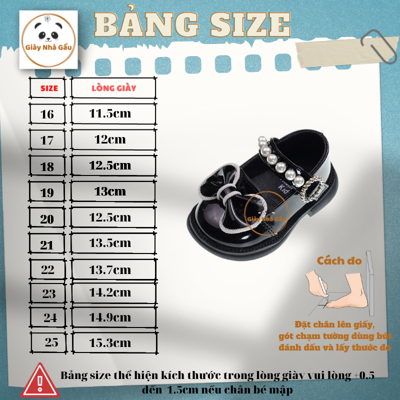 Giày Tiểu Thư Cho Bé - Giày Da Pu Phủ Bóng Mềm Đính Nơ Dây Dán Dễ Phối Đồ Xinh - G04