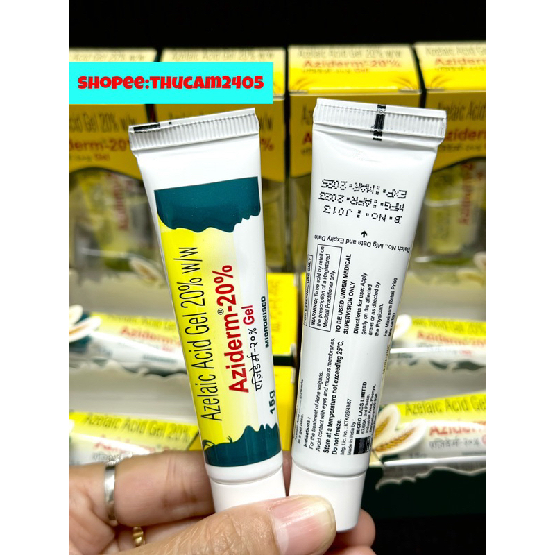 Kem AZIDERM AZELAIC ACID 20% loại bỏ mụn ,thâm mụn GEL