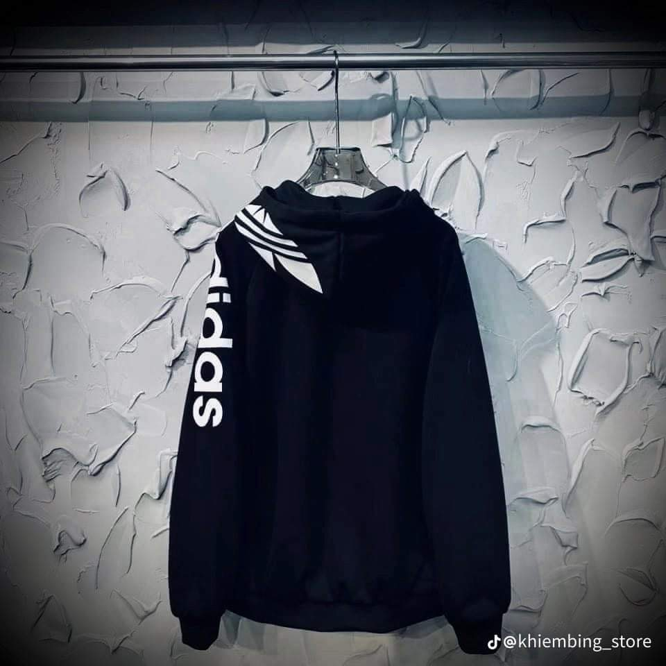 Áo Hoodie Zip Adidas Mũ Trùm 2 Lớp Chất Nỉ Cotton Cao Cấp