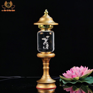 [HÀNG SẴN] CẶP 2 CÂY ĐÈN LED HOA SEN PHA LÊ THỜ CÚNG TRANG TRÍ