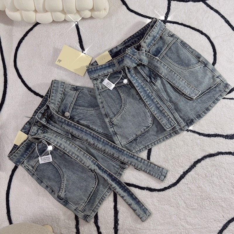 Chân váy quần jean rách co giãn lưng siêu cao ạ alohashop91