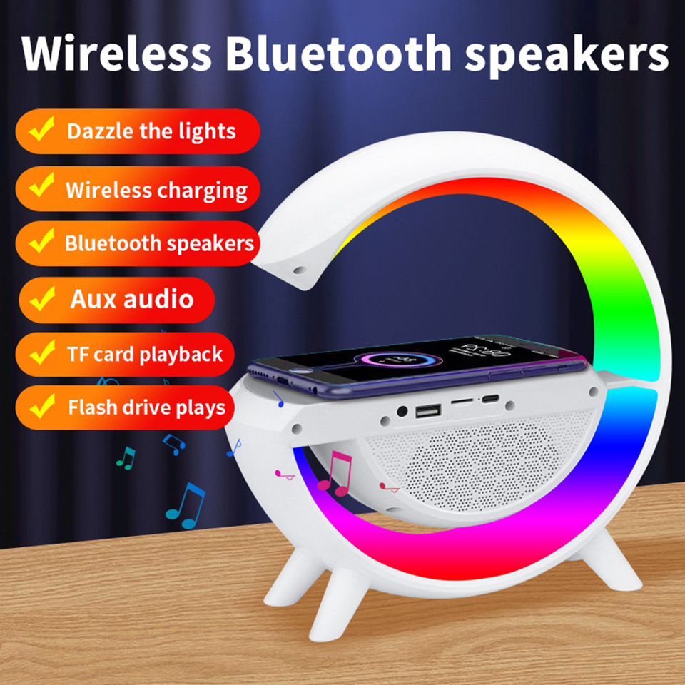 Loa Bluetooth Hỗ Trợ Led RGB và Sạc Nhanh Không Dây , Loa Chữ G Decor Máy Vi Tính Đèn Nháy Theo Nhạc Sang Trọng