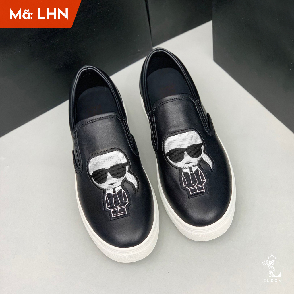 Giày lười sục Slipon karl thêu hình người cực net bản đẹp mới hot trend 2022