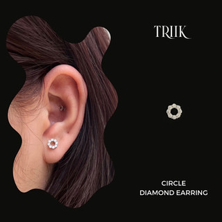Khuyên tai đá - Circle Diamond Earring