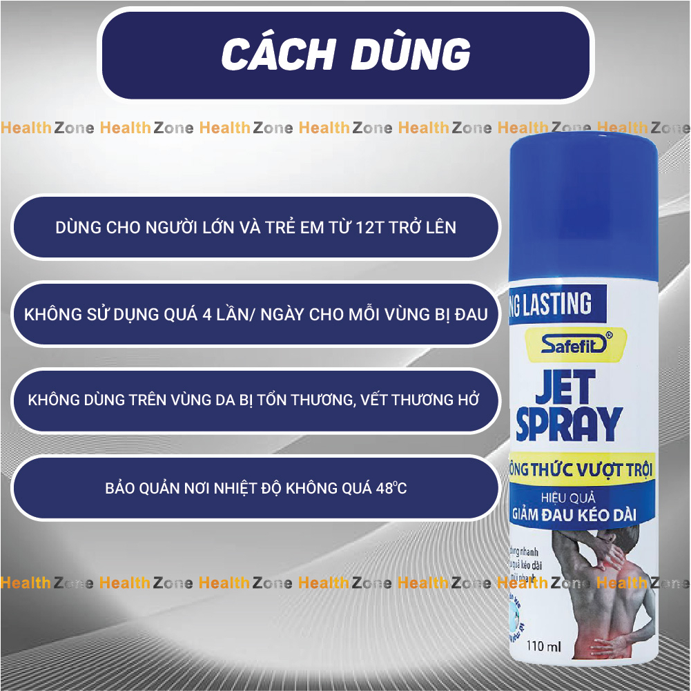 Chai Xịt Safefit Jet Spray Giảm Đau Ngoài Da- 110ml