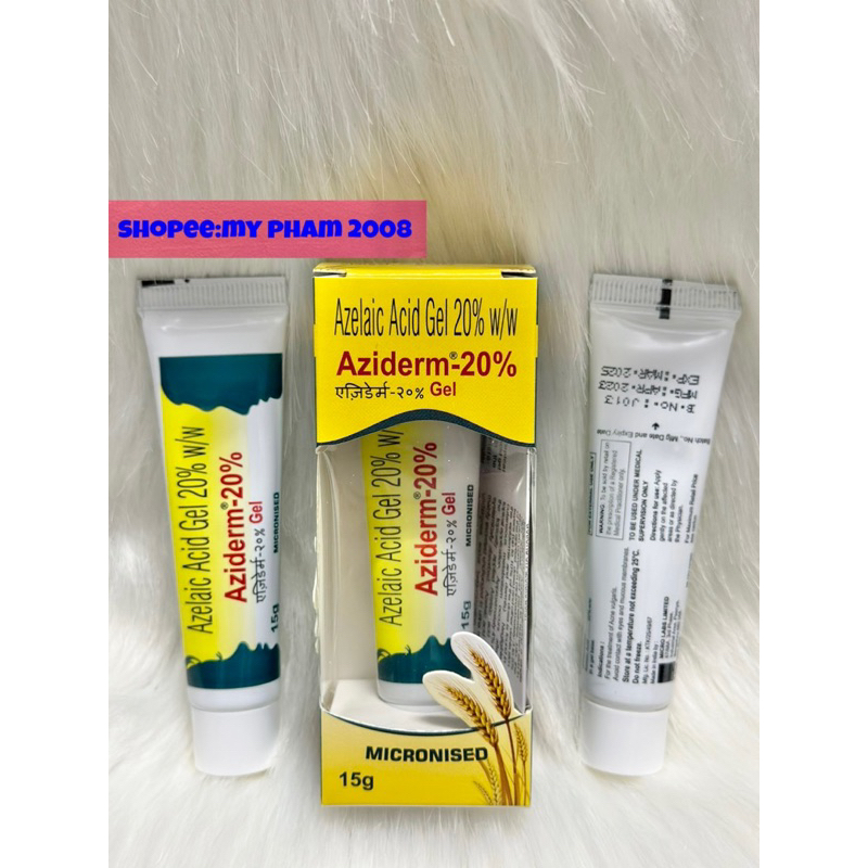 Kem AZIDERM Azelaic 20% GEL loại bỏ mun