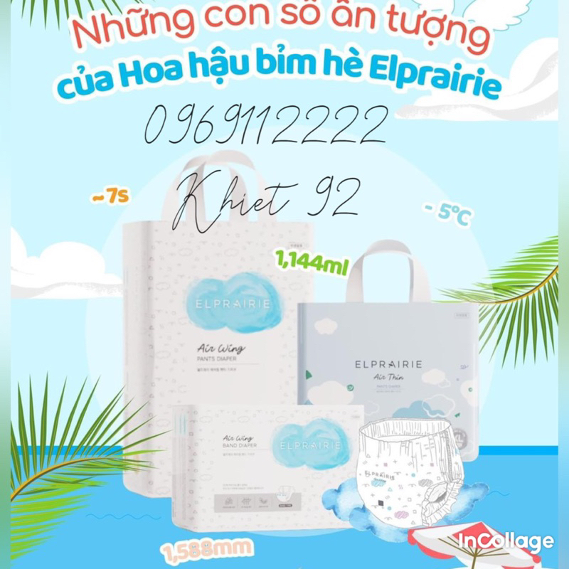 Tã bỉm Dán/quần Elprairie hàn quốc bản đêm và ngày đủ size S34/M30/L26m/L44m/XL42m/XXL40m...