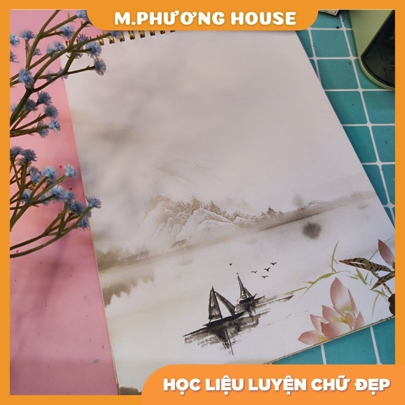 Sổ viết thư pháp/ Vintage - giấy dày 2 mặt 100 trang
