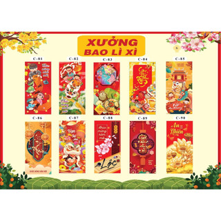 10 bao lì xì đỏ độc đẹp 2024, bao lì xì tết