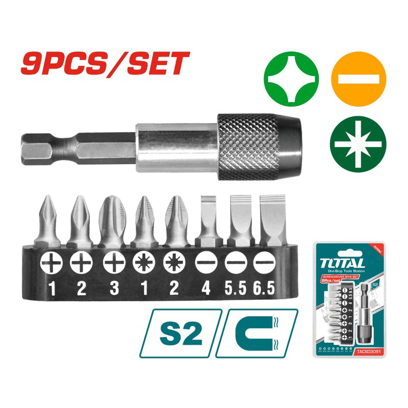 Bộ 9 mũi Tua Vít TOTAL TACSD3091