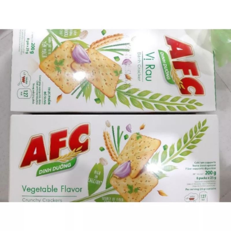 Bánh AFC vị Rau/Vị Lúa Mì hộp lớn 172g