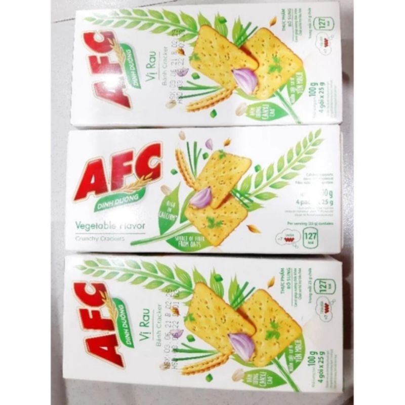 Bánh AFC vị Rau/Vị Lúa Mì hộp lớn 172g