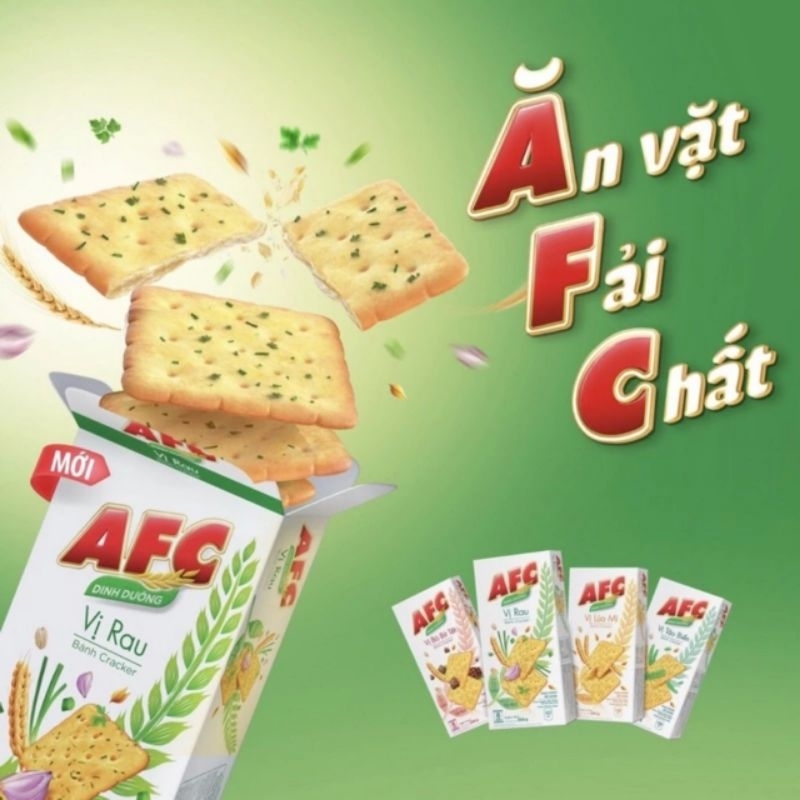 Bánh AFC vị Rau/Vị Lúa Mì hộp lớn 172g