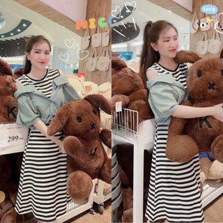 Đầm suông midi kẻ sọc kèm áo sơ mi croptop Sét gile bigsize Đầm Dáng Suông Bigsize Kim Ngân từ 50kg đến 100kg M/L/XL/XXL