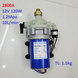 Máy bơm áp lực cao 12V2800A chính hãng, phun thuốc, rửa xe siêu mạnh tự mồi tự ngắt, 100% dây đồng