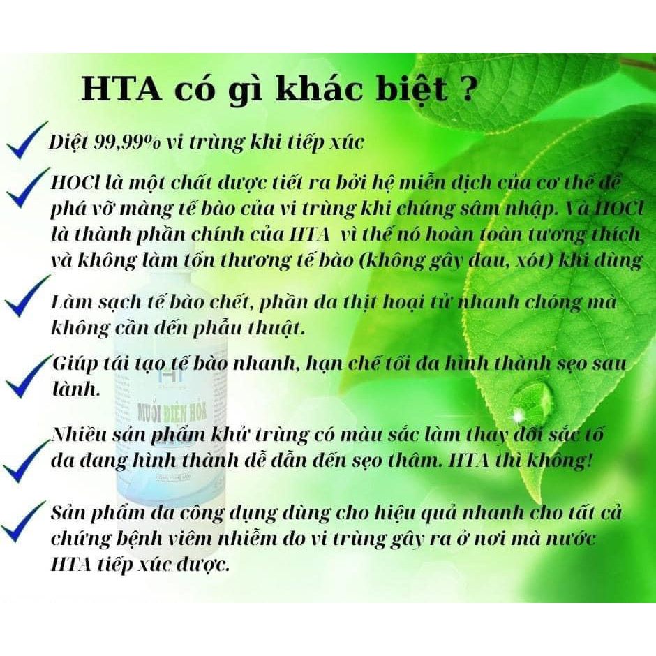 Nước Muối Điện Hóa  Anolyte HTA Dung Tích 1500ml Sát Khuẩn Diệt irut 99,99%