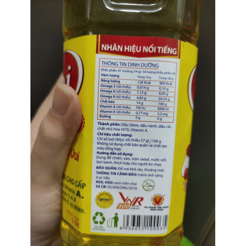 Dầu ăn Happy Koki 1L date mới 8,9/2025