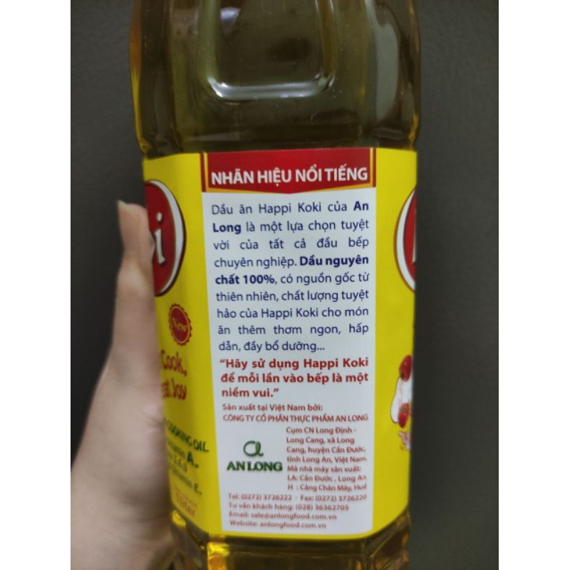 Dầu ăn Happy Koki 1L date mới 8,9/2025