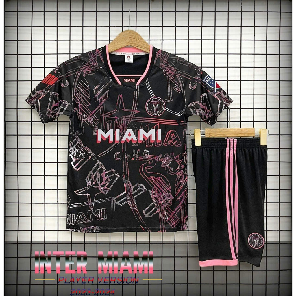 Bộ Quần Áo Đá Banh CLB Inter Miami Màu Đen - Messi