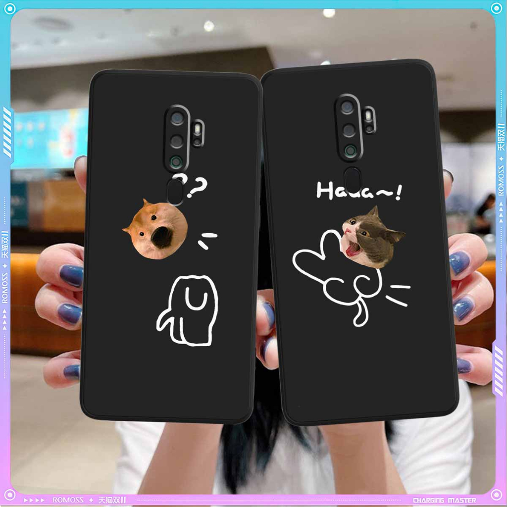 Oppo A5 2020 / A9 2020 Cạnh Vuông Bảo Vệ Cam /Dog Cat Cute