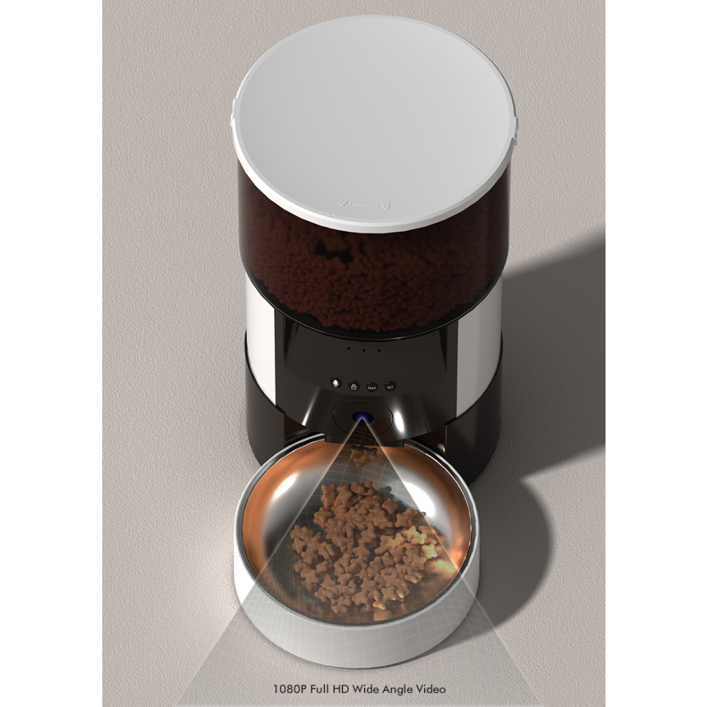 Máy cho ăn tự động, Máy nhả hạt cho chó mèo thông minh có camera theo dõi - DUDU PET