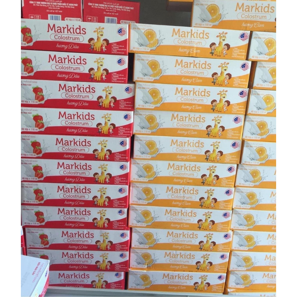 SỮA CHUA UỐNG COLOSTRUM MARKIDS HƯƠNG CAM DÂU