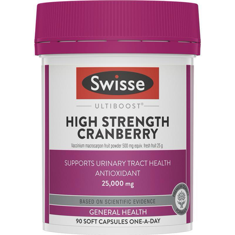 Viên Uống Bổ Thận Swisse High Strength Cranberry 90 viên - Hỗ Trợ Đường Tiết Niệu Chống Oxy Hóa
