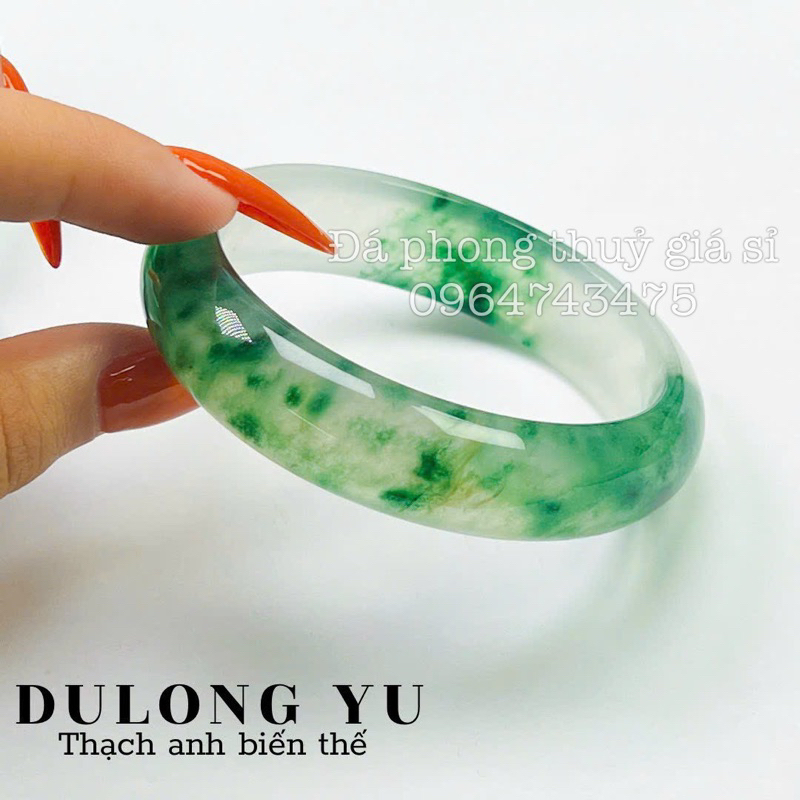 Vòng tay bản thach anh biến thể siêu đẹp mịn size 59-60mm kèm hộp gấm cao cấp