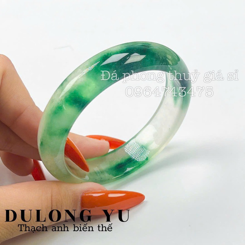 Vòng tay bản thach anh biến thể siêu đẹp mịn size 59-60mm kèm hộp gấm cao cấp