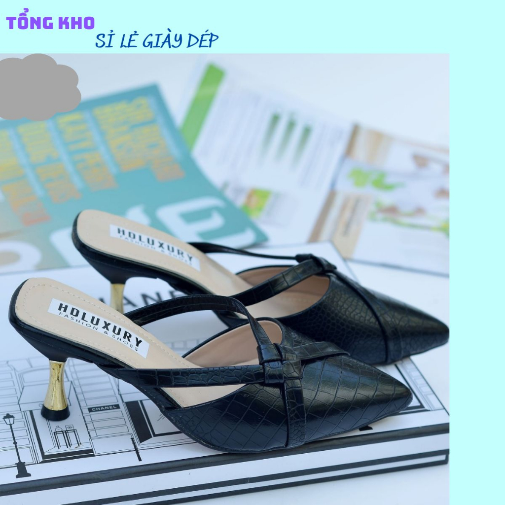 Giày cao gót nữ 7cm, sục gót nhọn thời trang nữ HL0005