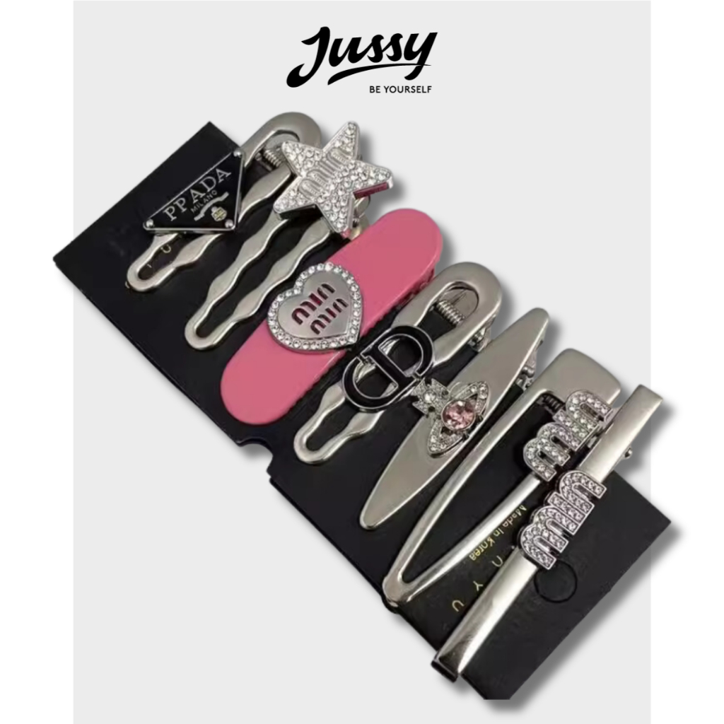 Y2K Set 7 Kẹp Tóc Đính Icon Siêu Hot Jussy Offical Kẹp Tóc Kim Loại Nhiều Mẩu Đẹp Giao Ngẫu Nhiên