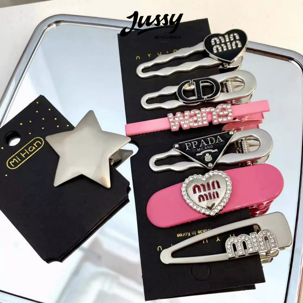 Y2K Set 7 Kẹp Tóc Đính Icon Siêu Hot Jussy Offical Kẹp Tóc Kim Loại Nhiều Mẩu Đẹp Giao Ngẫu Nhiên