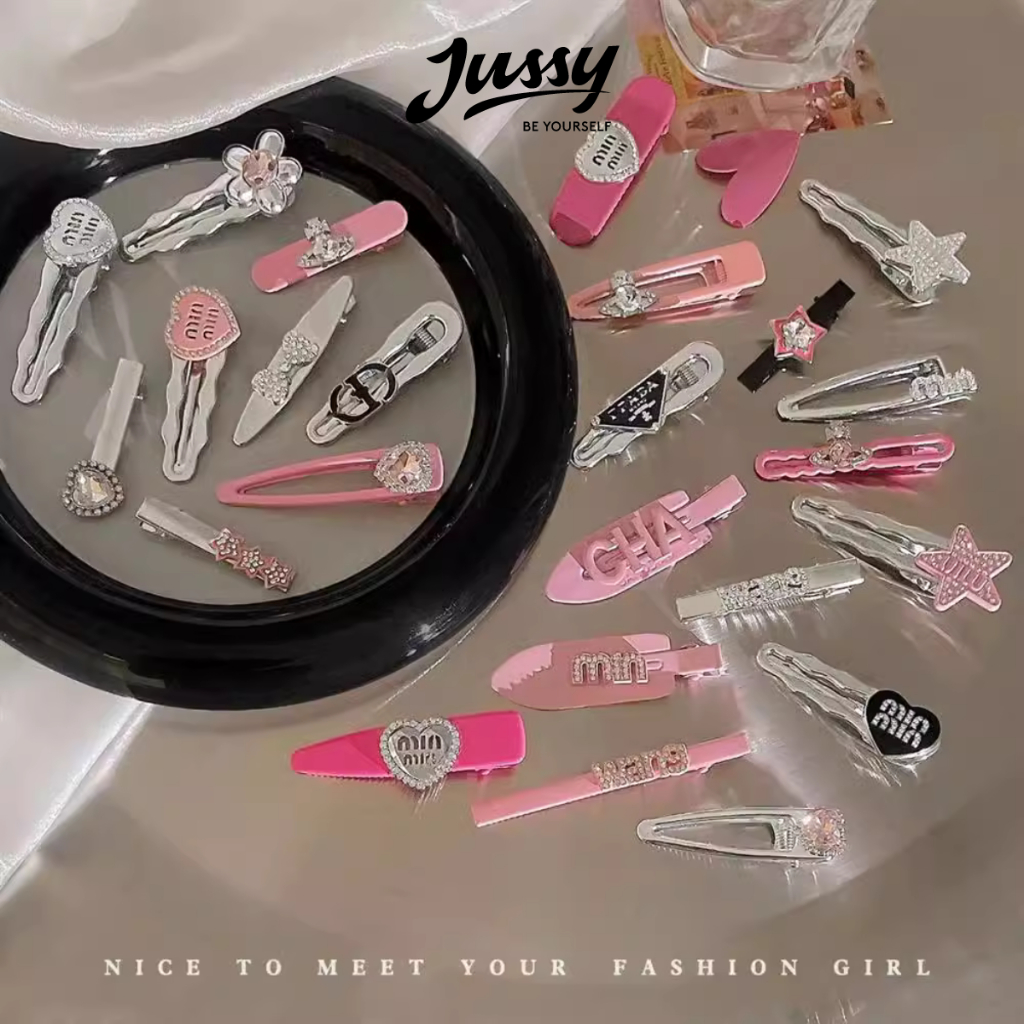 Y2K Set 7 Kẹp Tóc Đính Icon Siêu Hot Jussy Offical Kẹp Tóc Kim Loại Nhiều Mẩu Đẹp Giao Ngẫu Nhiên