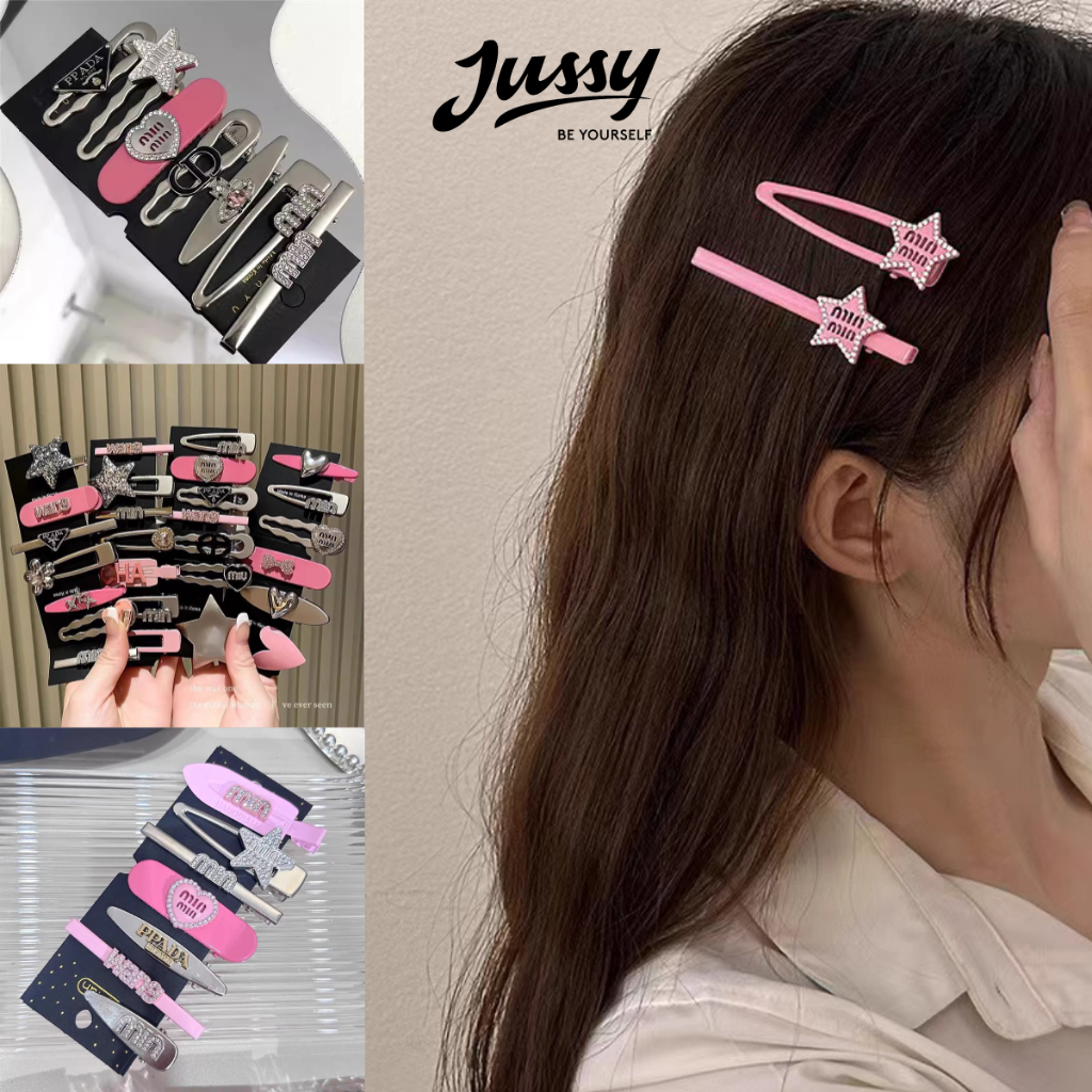 Y2K Set 7 Kẹp Tóc Đính Icon Siêu Hot Jussy Offical Kẹp Tóc Kim Loại Nhiều Mẩu Đẹp Giao Ngẫu Nhiên