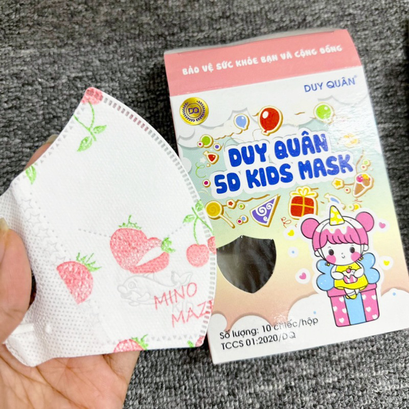 Khẩu Trang 5D Cho Bé 1-5 Tuổi Mix Nhiều Mẫu, Khẩu Trang 5D Cho Bé,Khẩu Trang 5D Duy Quân CAM KẾT CHÍNÃNG