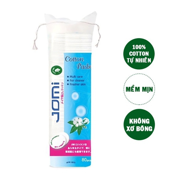 Bông tẩy trang Jomi Nhật Bản 100% cotton, tiết kiệm dung dịch 80 miếng / 120 miếng - Leaf Cosmetic
