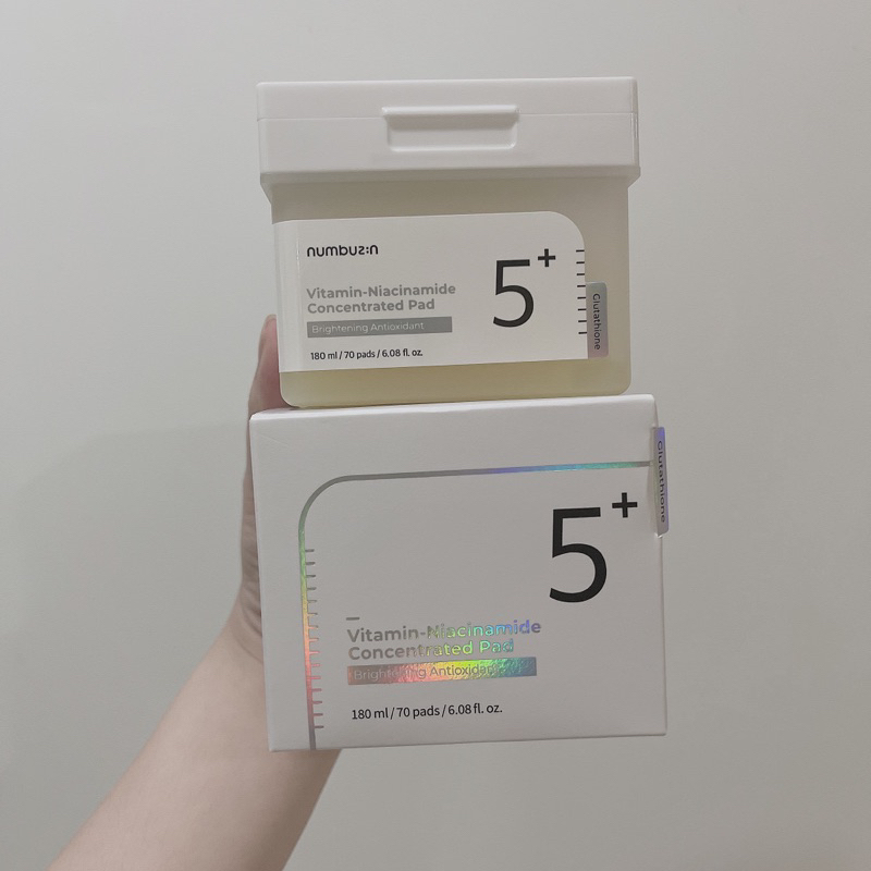 Toner Pad Numbuzin No.5+ Vitamin-Niacinamide Concentrated hộp 180ml (70 miếng)