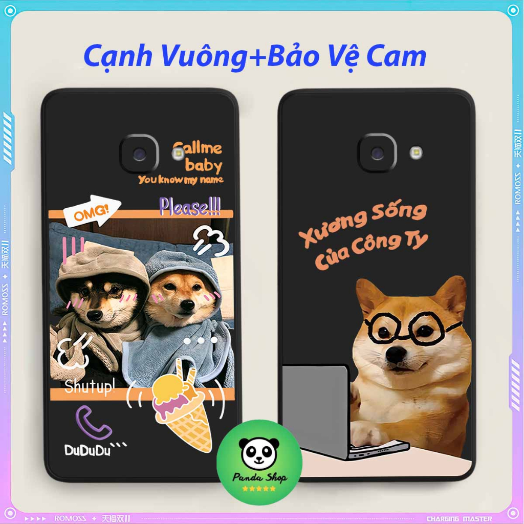 Samsung J7 / J8 / J7 PRO / J7 PRIME Cạnh Vuông Bảo Vệ Cam /Dog Cat Cute