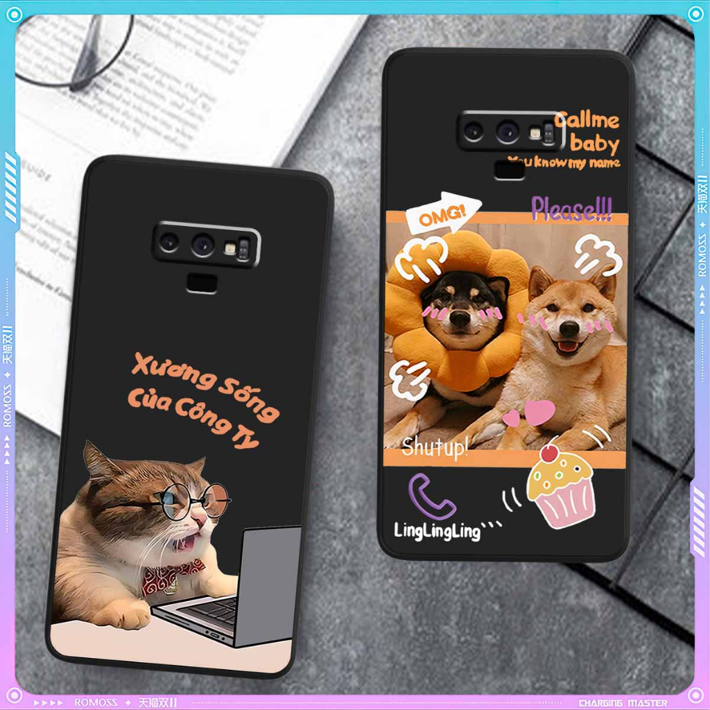 Samsung NOTE 8 / 9 Cạnh Vuông Bảo Vệ Cam /Dog Cat Cute
