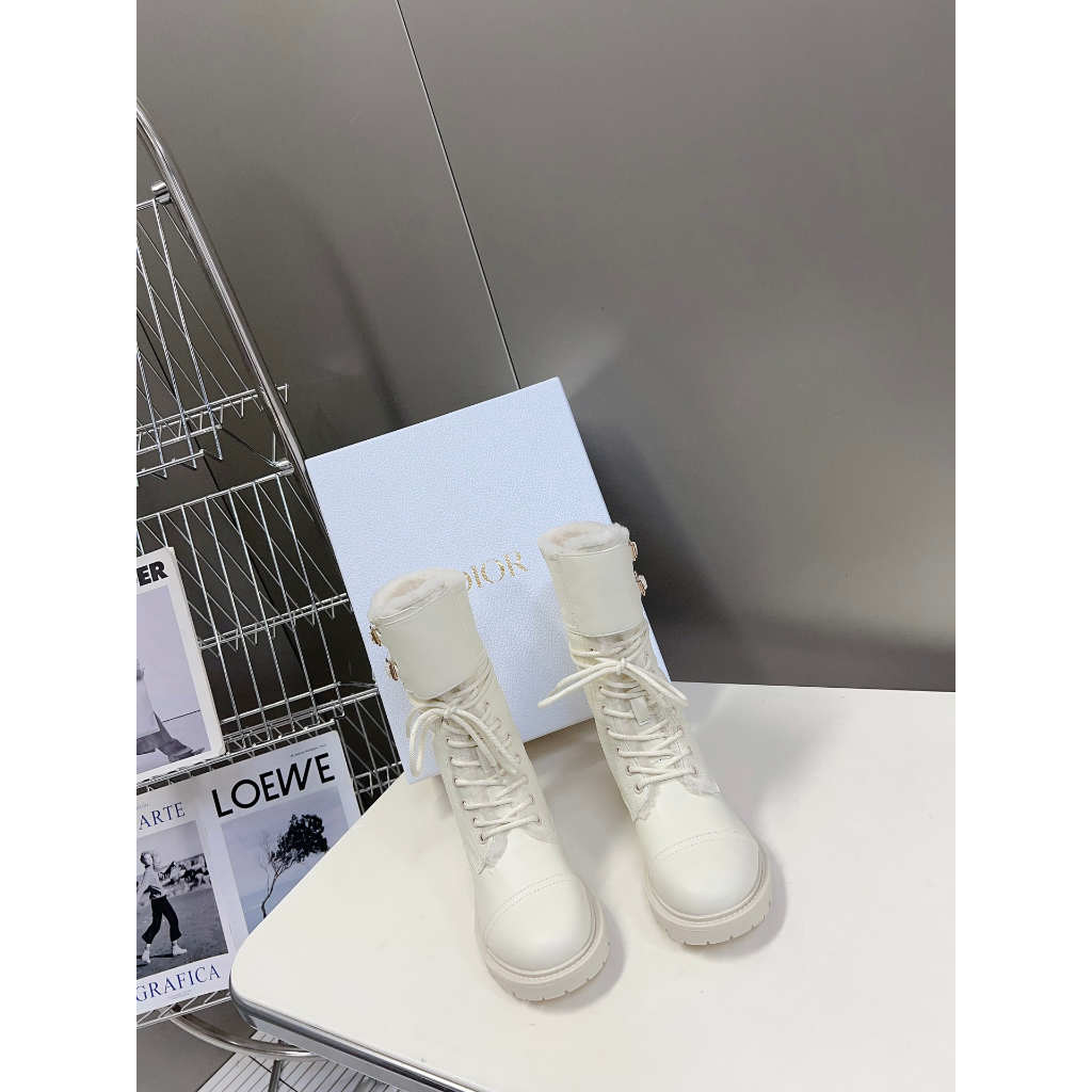 Boot thời trang da thật thương hiệu cao cấp Christian Dior CD phong cách cá tính, thời thượng
