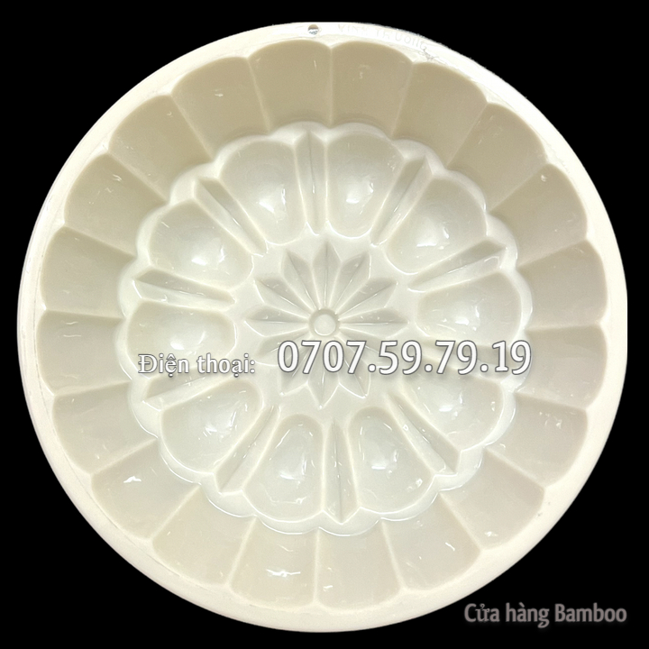 Khuôn hoa hiện đại hình tròn size 20 cm – Khuôn làm bánh, rau câu, ép xôi - Mã số 1933