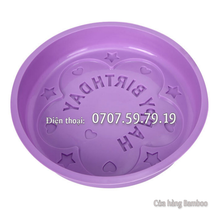 Khuôn silicon Happy Birthday hình tròn size 28 cm - Khuôn silicon làm đế bánh, rau câu – Mã số 1012