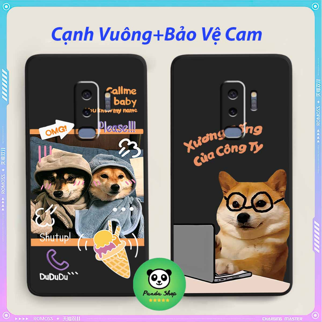Samsung S9 / S9 PLUS Cạnh Vuông Bảo Vệ Cam /Dog Cat Cute