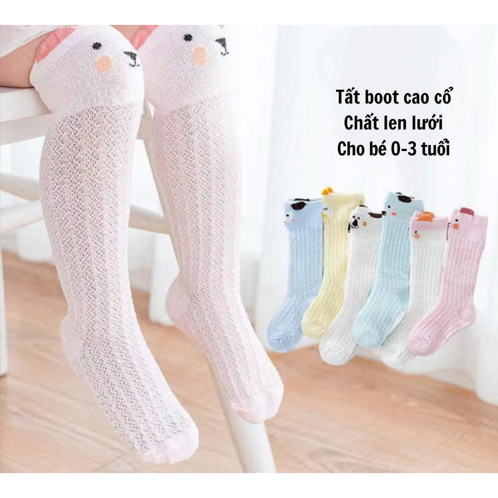 Tất cho bé, tất dài cho bé, tất lưới cho bé 0 đến 3 tuổi mềm mại, thoáng mát