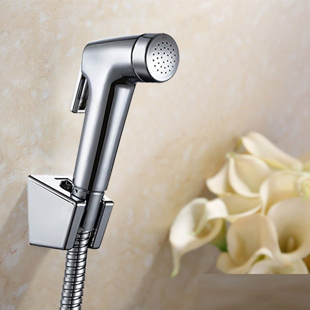 Vòi xịt vệ sinh tăng áp, vòi xịt vệ sinh cao cấp, kèm dây dẫn và đế cài