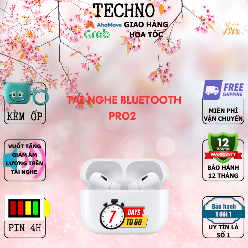 Tai nghe bluetooth AP2/AP3/PRO/PRO2 pin trâu, full chức năng, định vị, đổi tên, cảm ứng chạm, bảo hành 12 tháng