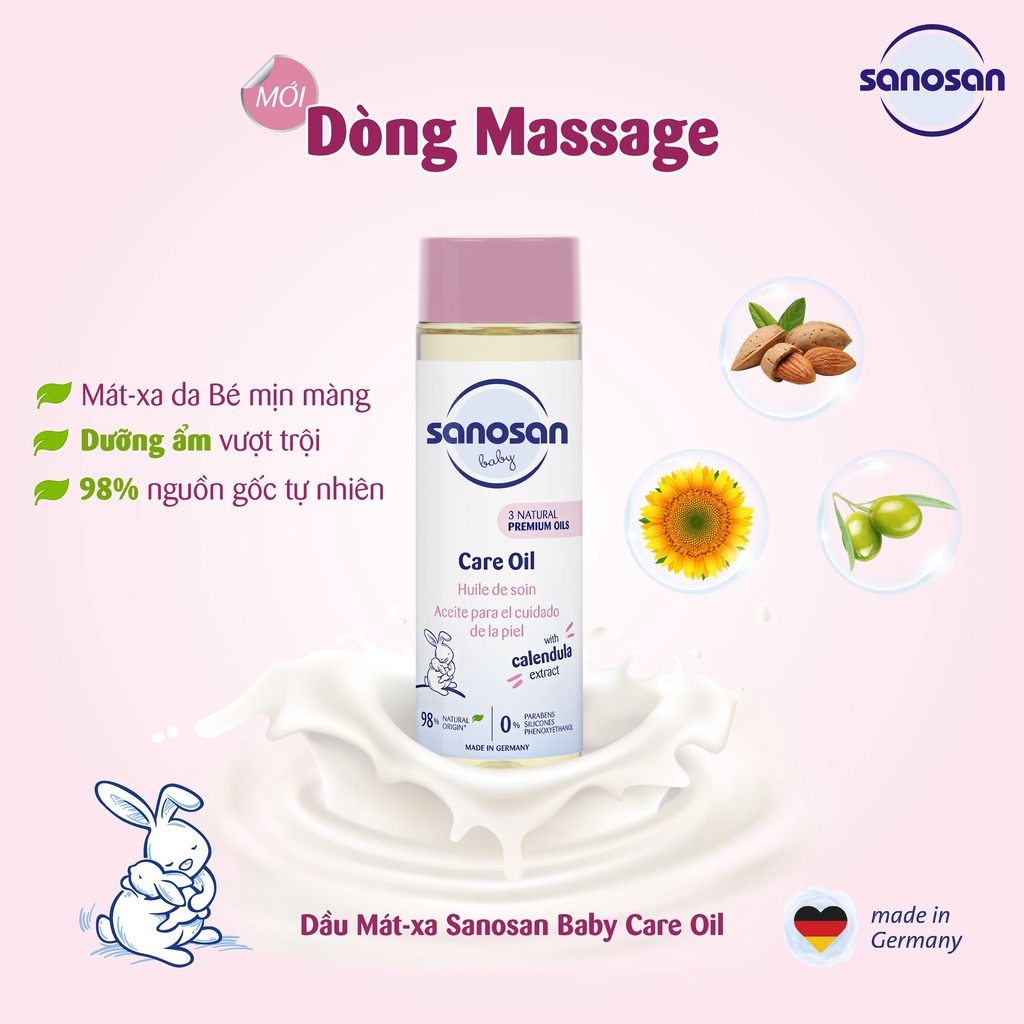 Dầu làm sạch và massage tự nhiên cho bé Sanosan 200ml