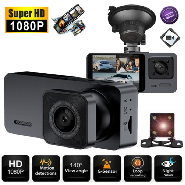 Camera Hành Trình Xe Hơi 1080P 3 Mắt S10 không wifi và 3 mắt plus có wifi